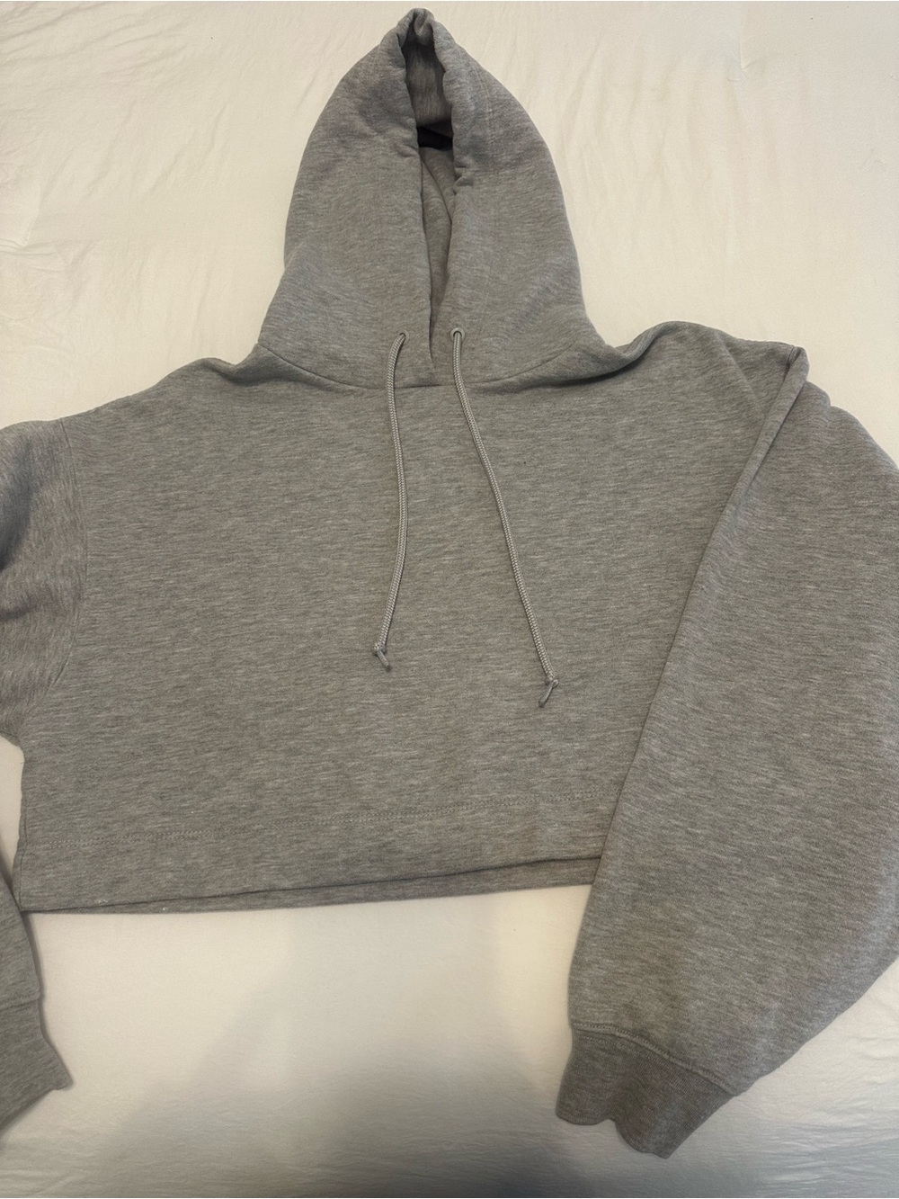 Alo Yoga Gray Cropped Pullover Hoodie Size Small S Oversized Sweatshirt